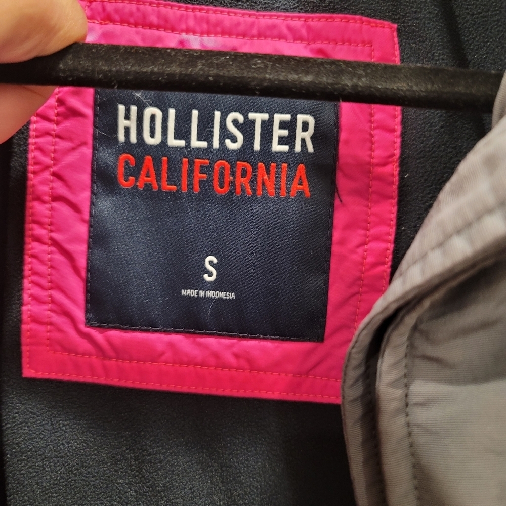 Hollister Fleece Lined Gray Pink Coat - S - Picture 6 of 8